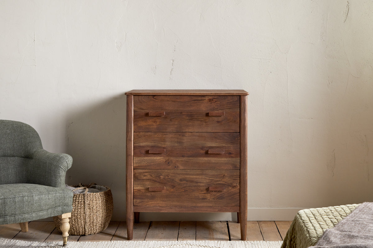 Anbu Acacia Chest of Drawers - Washed Walnut