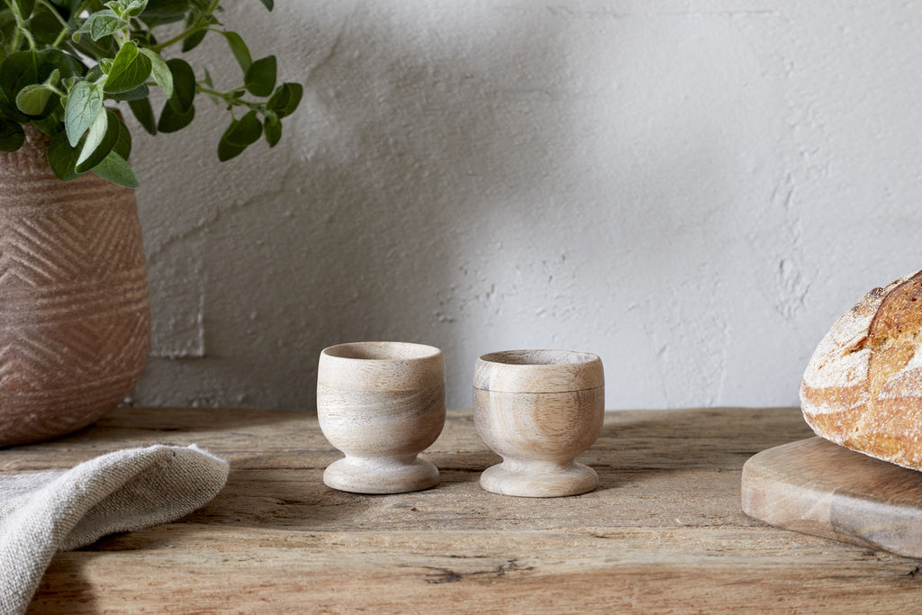 Awa Wooden Egg Cup - Natural - (Set of 2)