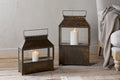 Akoko Wide Lantern - Brown Patina
