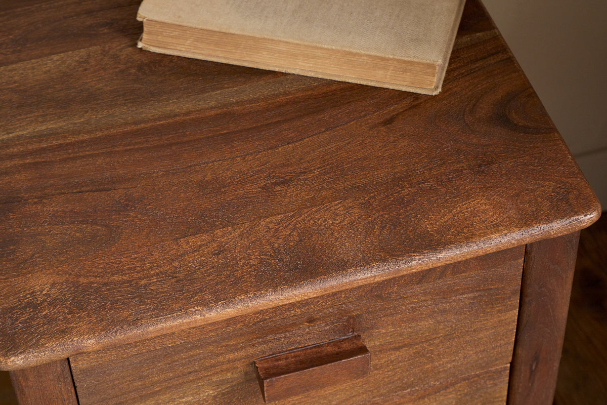 Anbu Acacia Bedside Table - Washed Walnut