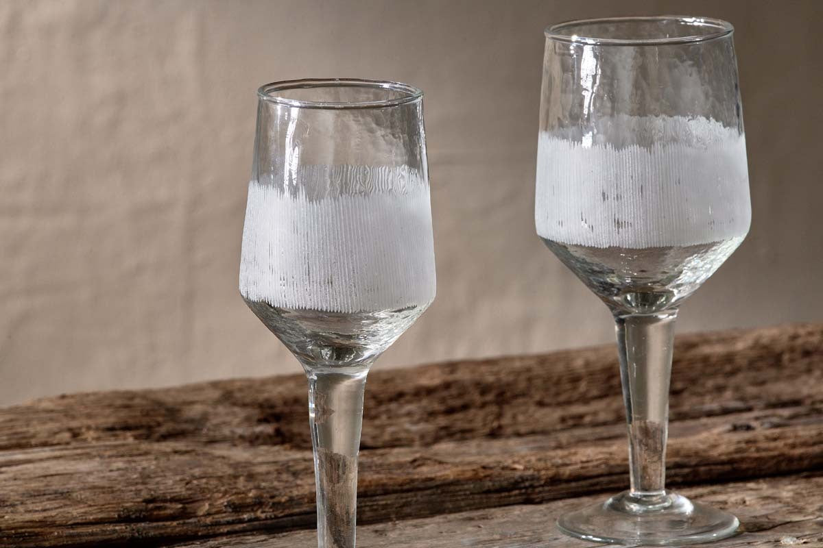 Anara Etched Wine Glass - Clear - (Set of 4) - Large