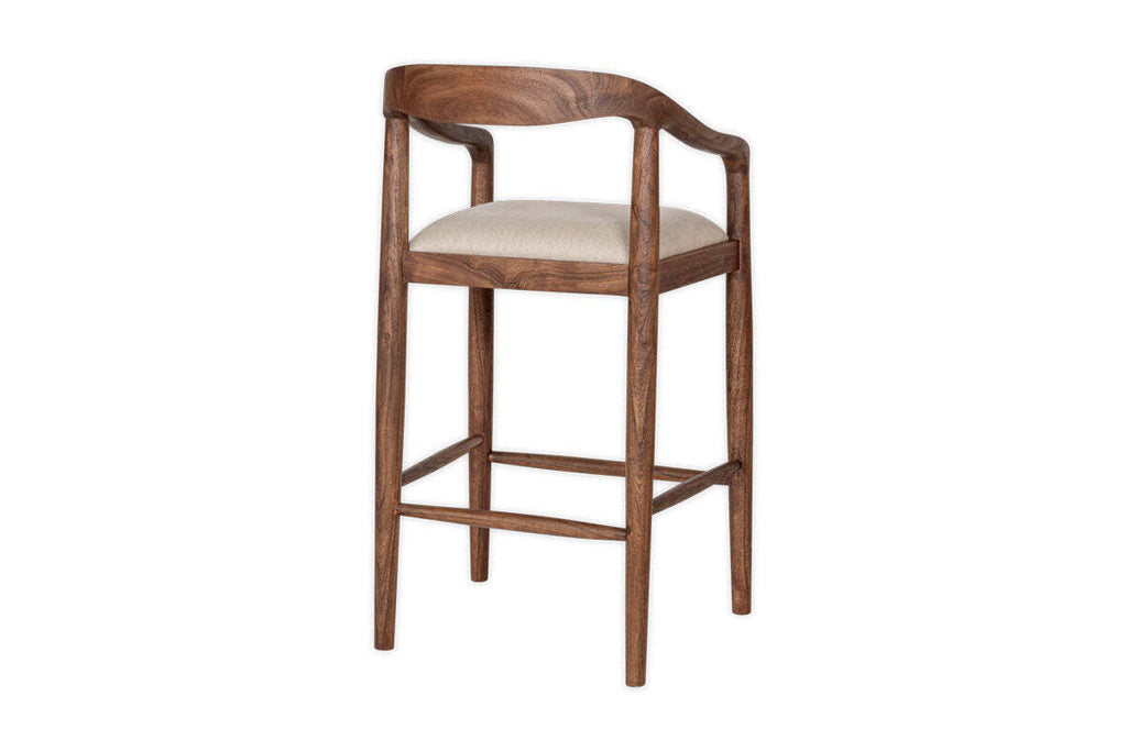 Anbu Acacia Upholstered Counter Chair - Washed Walnut
