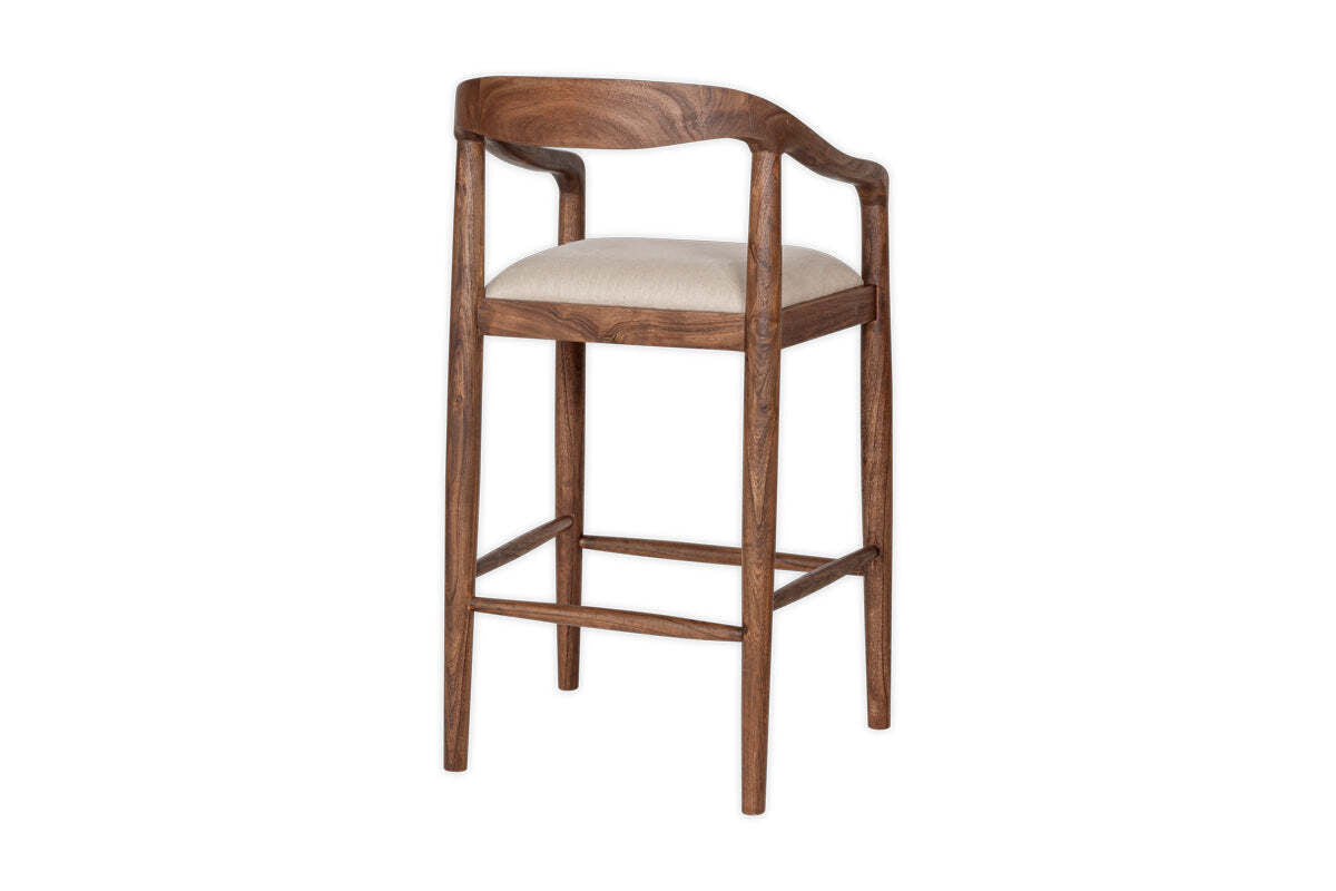 Anbu Acacia Upholstered Counter Chair - Washed Walnut