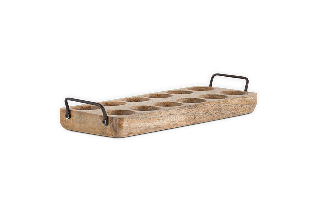 Anda Mango Wood Egg Holder - Natural