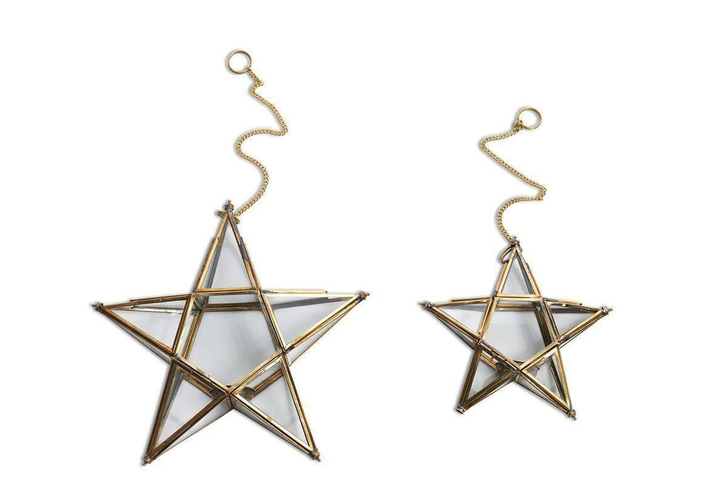 Antique Brass Glass Star