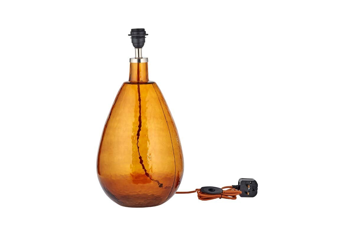 Baba Recycled Glass Lamp Base - Burnt Amber - Large Tall