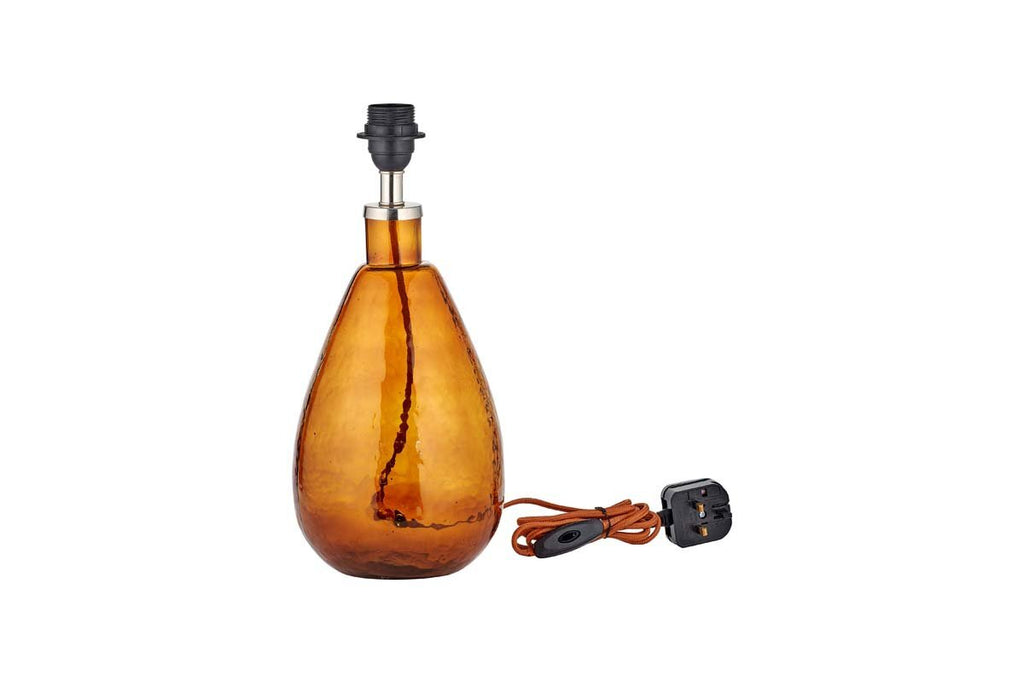 Baba Recycled Glass Lamp Base - Burnt Amber - Small Tall