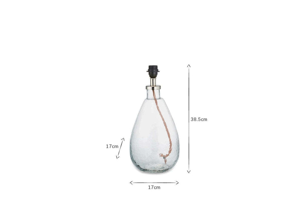 Baba Recycled Glass Lamp Base - Clear - Small Tall