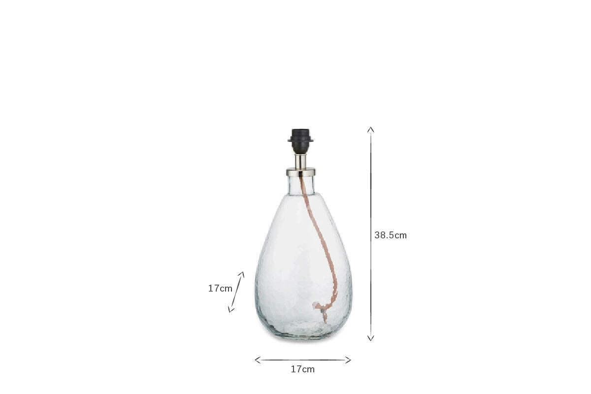 Baba Recycled Glass Lamp Base - Clear - Small Tall