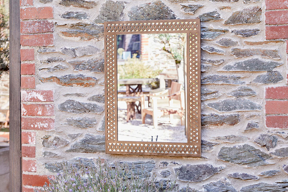 Bahula Decorative Outdoor Mirror - Rust