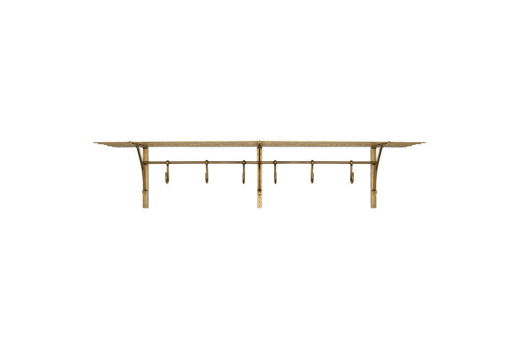 Basti Iron Storage Shelf - Antique Brass