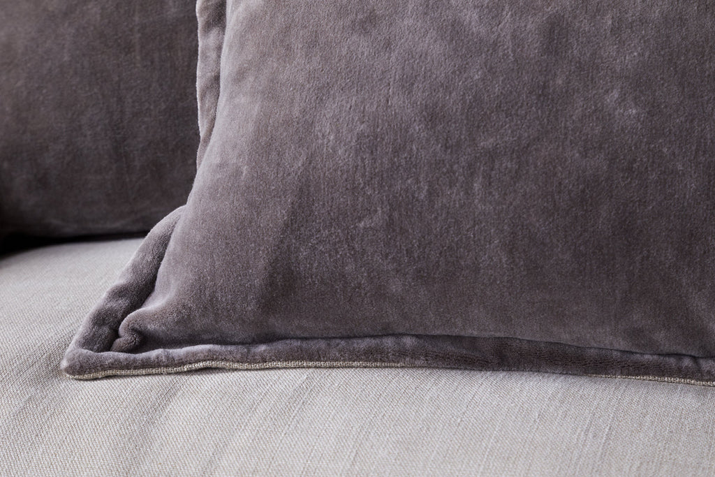 Dhara Velvet Cushion Cover - Charcoal