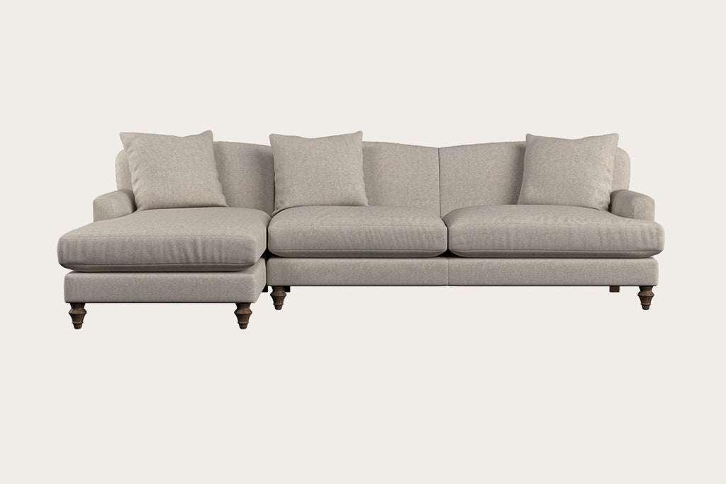 Deni Grand Left Hand Chaise Sofa - Brera Linen Natural