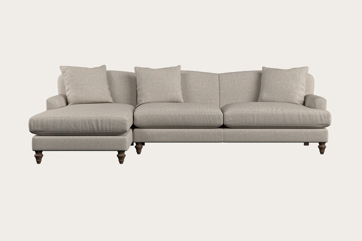 Deni Grand Left Hand Chaise Sofa - Brera Linen Natural