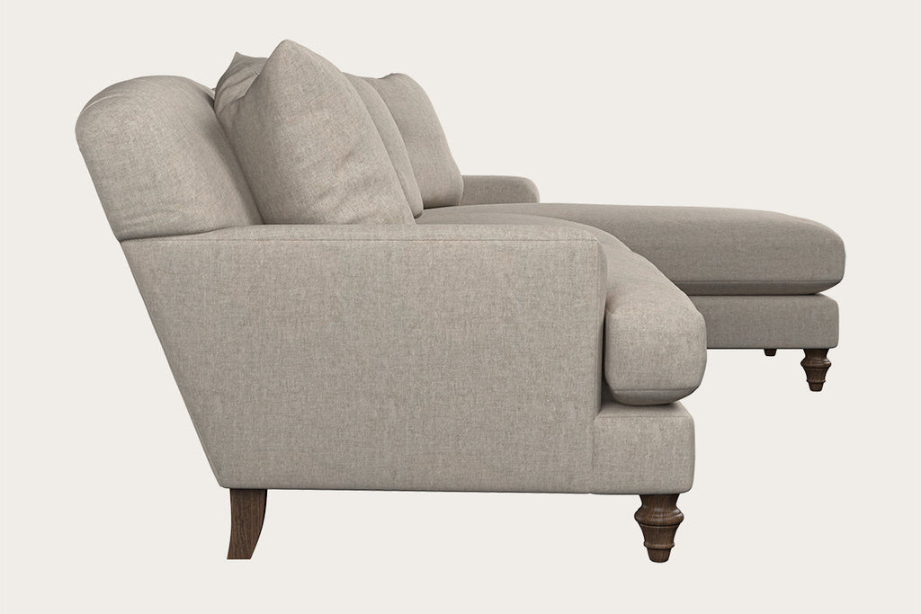 Deni Grand Right Hand Chaise Sofa - Brera Linen Natural