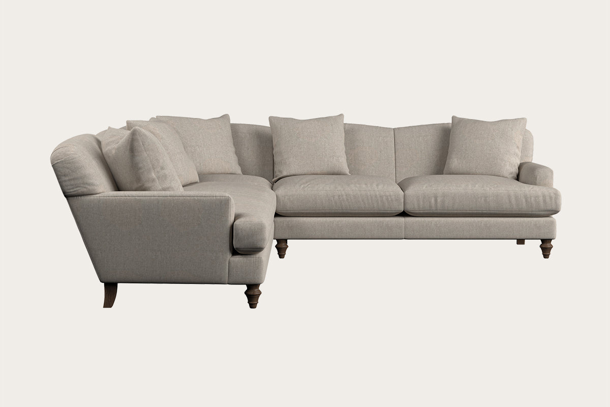 Deni Grand Left Hand Chaise Sofa - Recycled Cotton Lavender
