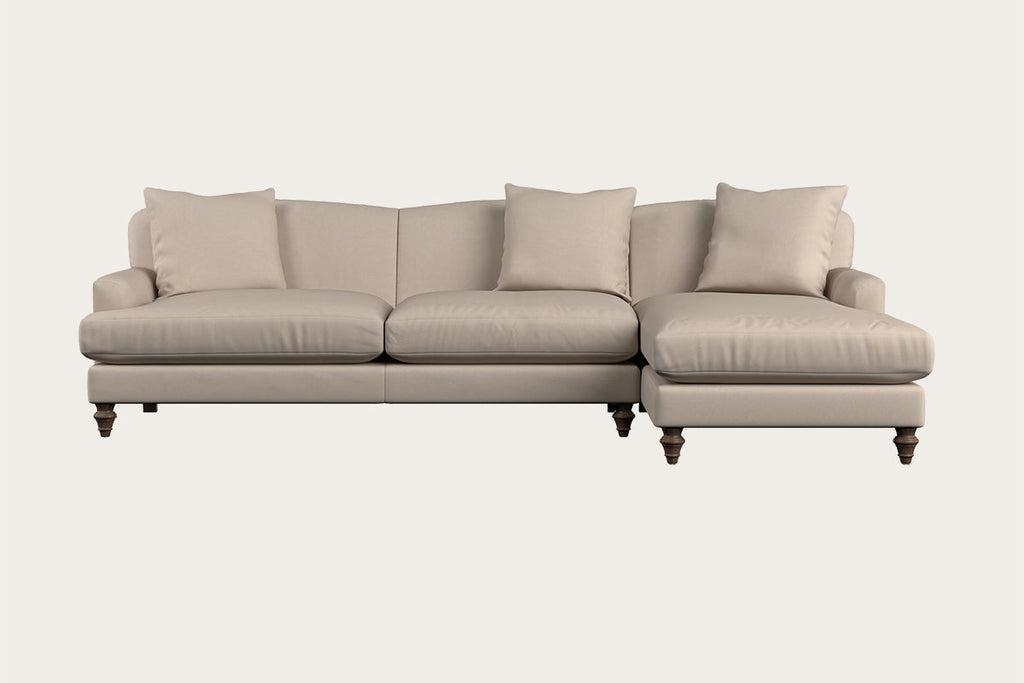Deni Grand Right Hand Chaise Sofa - Recycled Cotton Natural