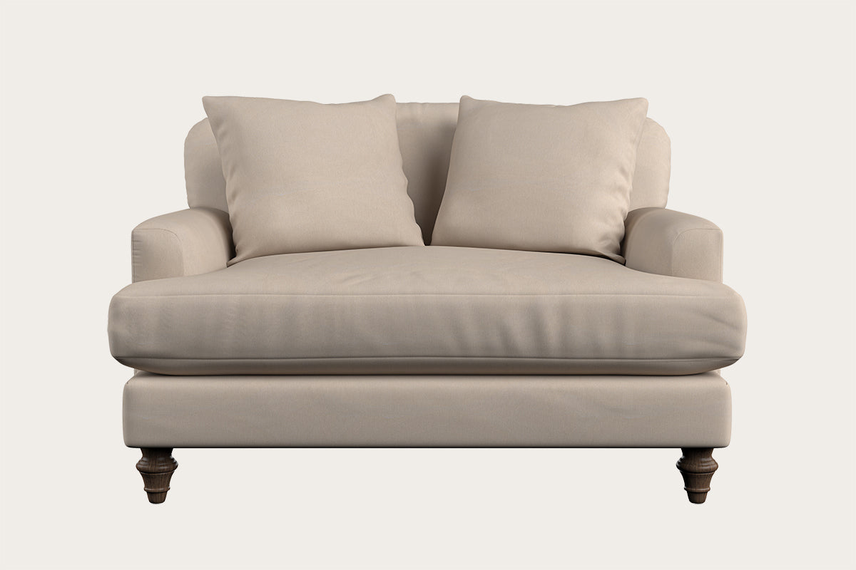 Deni Large Footstool - Brera Linen Pebble