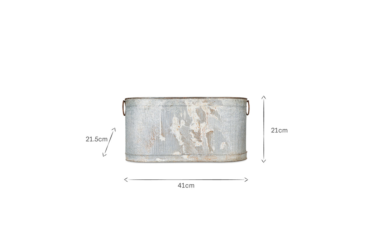 Akasa Trough Planter - Zinc