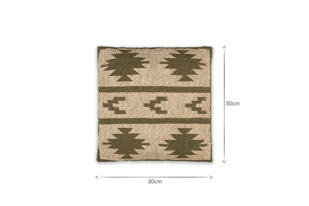 Bhumi Wool & Jute Cushion Cover - Moss Green
