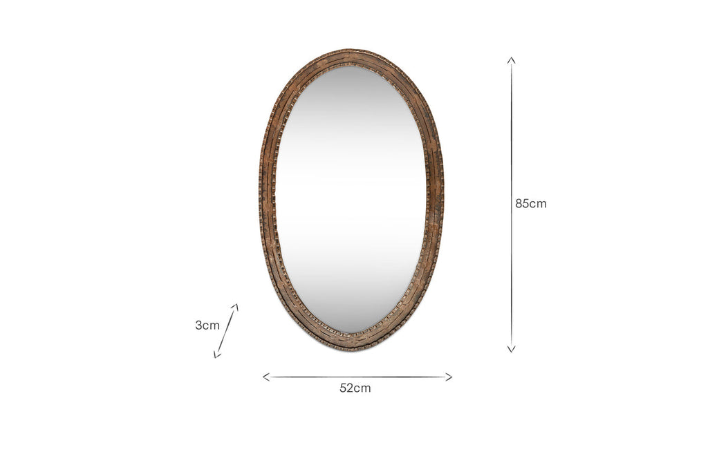 Drishti Oval Iron Mirror - Antique Black - Small