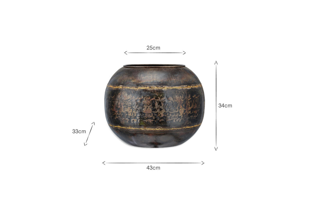 Endo Reclaimed Iron Globe Planter