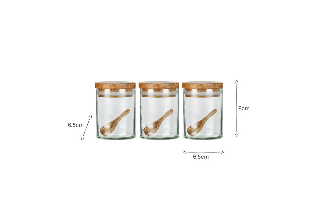 Izaan Spice Jar - Clear - (Set of 3)