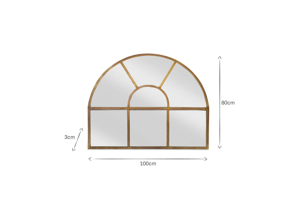 Imoma Iron Overmantel Arch Mirror - Brass