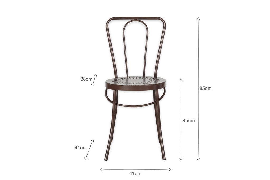 Jeavika Iron Outdoor Bistro Chair  - Black