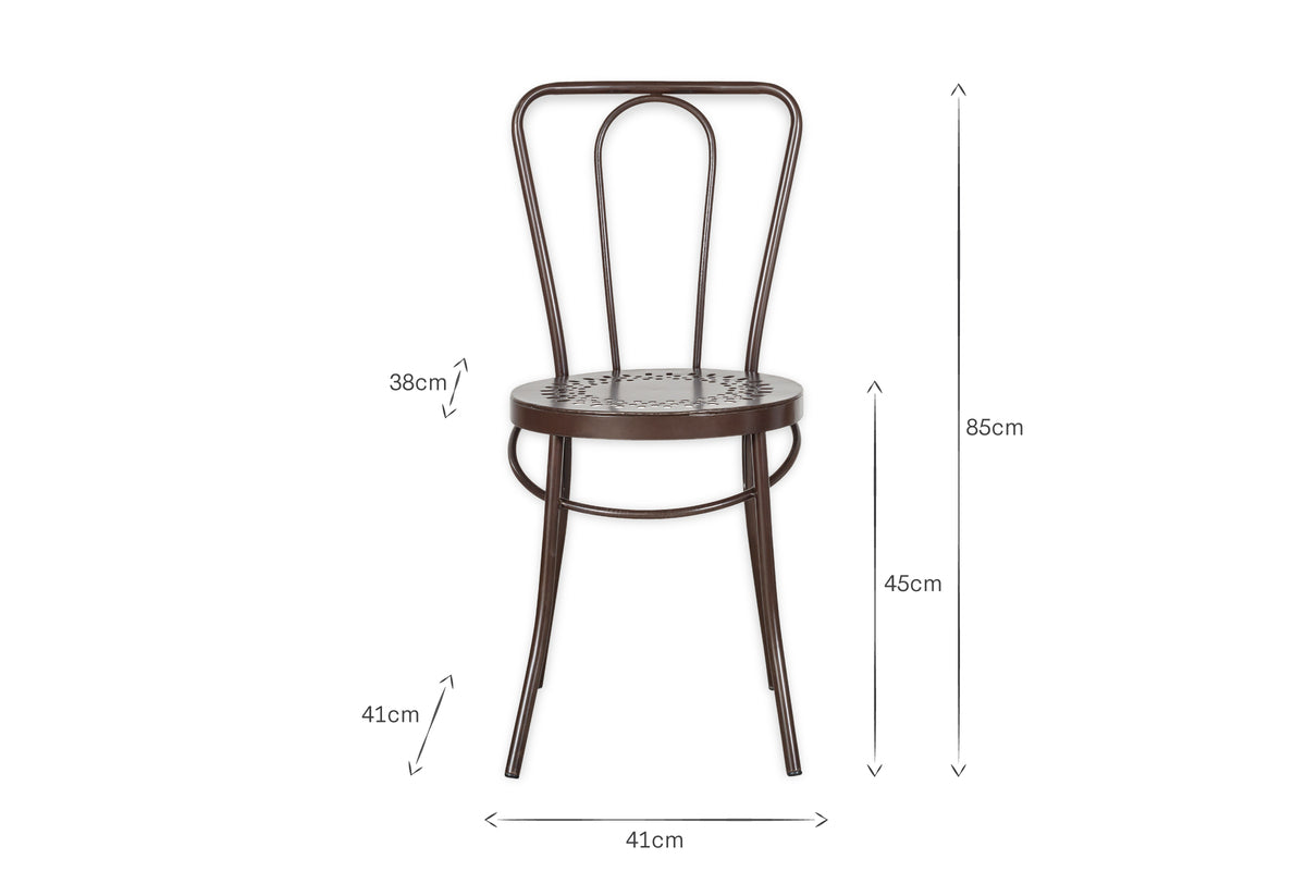 Jeavika Iron Outdoor Bistro Chair  - Black