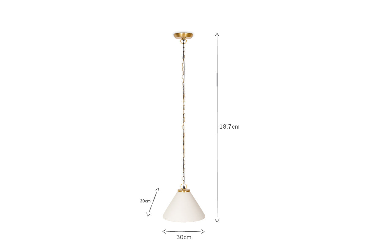 Kiara Organic Shape Ceramic Pendant Light - Off White & Antique Brass