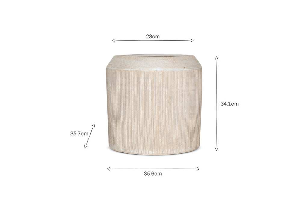 Kubo Ceramic Planter - Cream