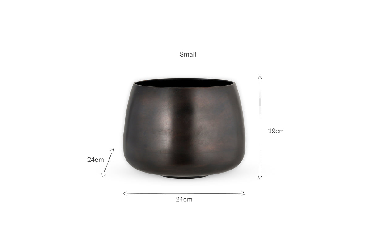 Maliki Plant Pot - Aged Bronze