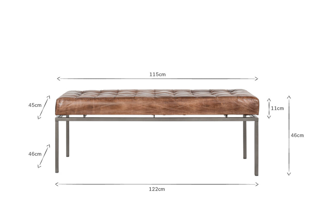 Nasan Leather Upholstered Bench
