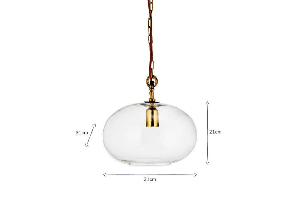 Otoro Recycled Glass Pendant - Clear - Small Round