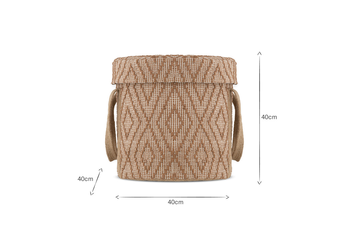 Renu Jute Laundry Basket - Rust & Natural