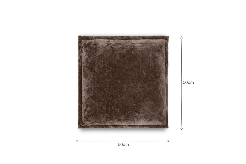 Renwal Velvet & Linen Cushion Cover - Brown