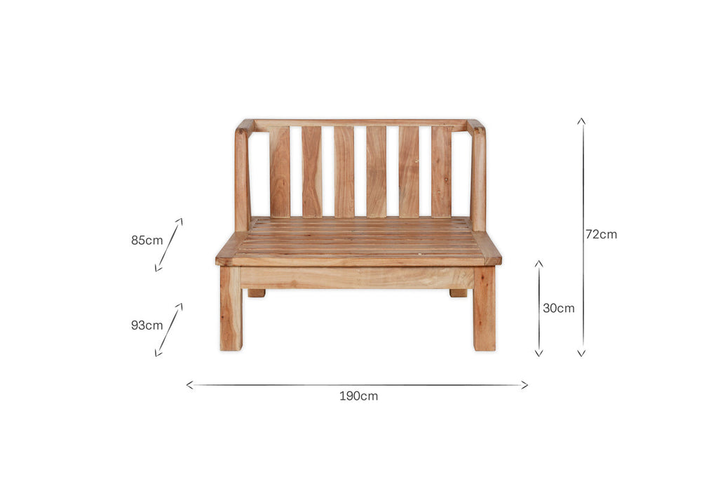 Sadhi Acacia Wood Outdoor Love Seat - Natural