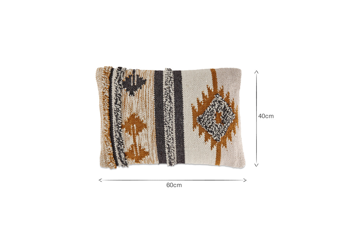 Tussi Sia Cushion Cover - Mustard & Grey