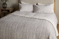 Dipti Cotton & Linen Block Print Bed Quilt - Charcoal