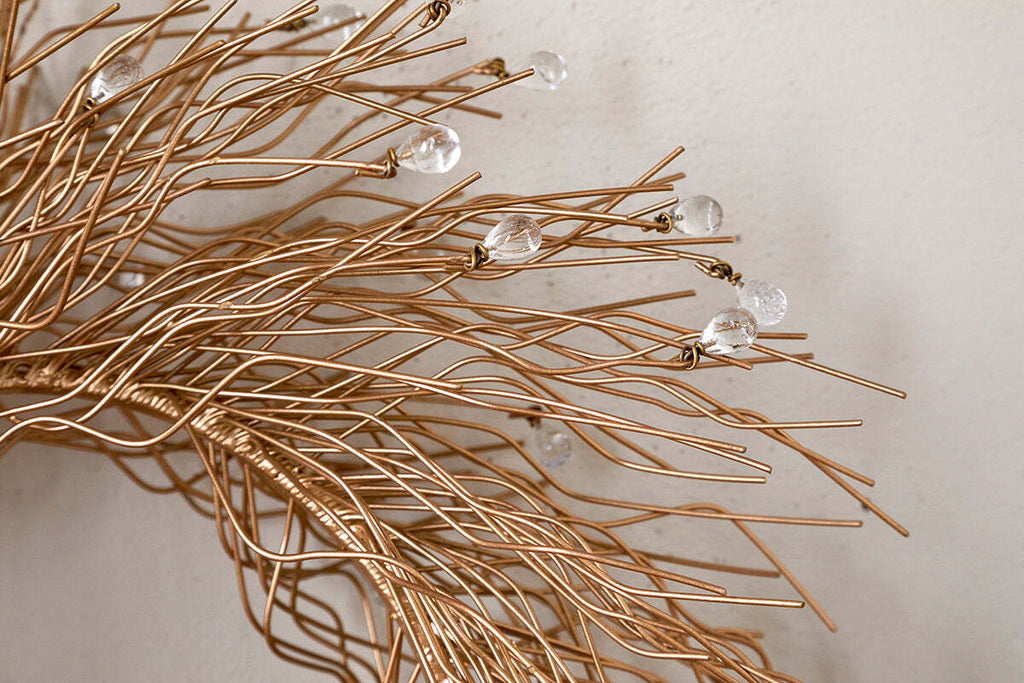 Danvi Glass Drop Wreath - Brass & Clear