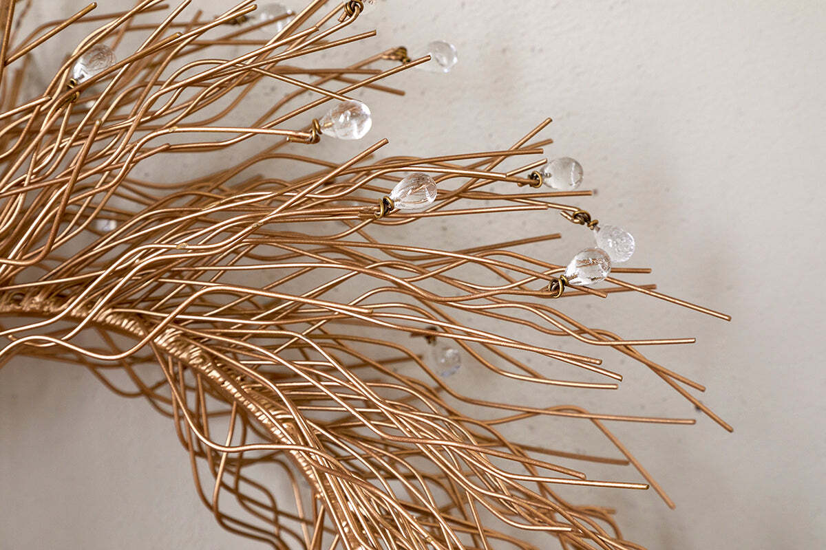 Danvi Glass Drop Wreath - Brass & Clear