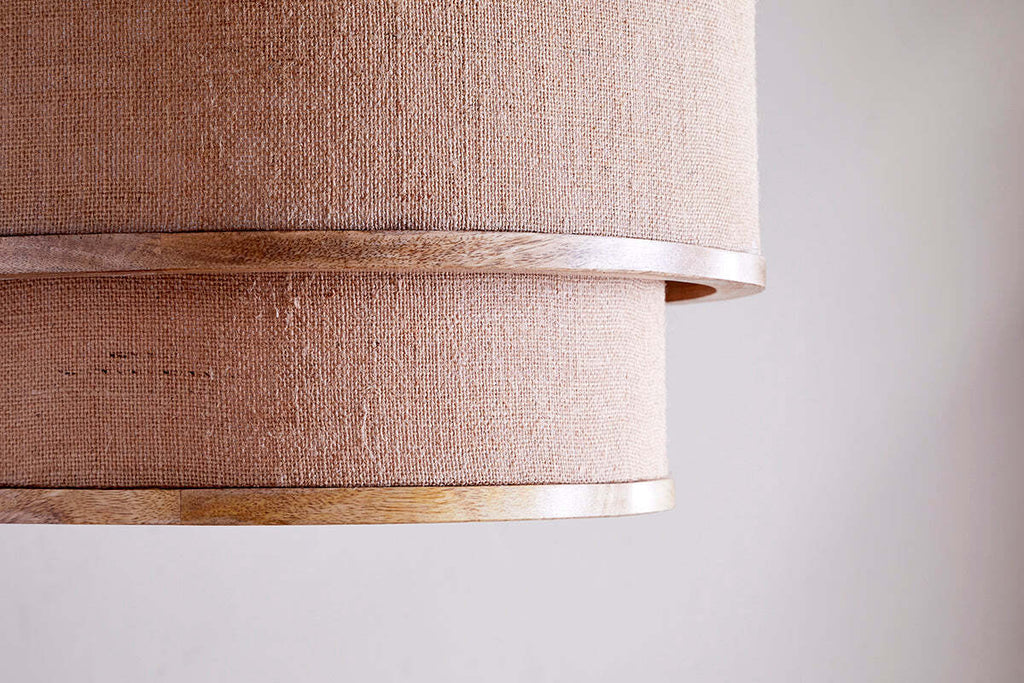 Darat Mango Wood & Jute Pendant - Natural