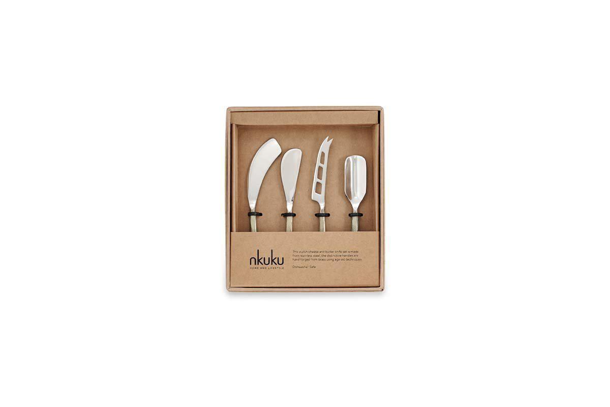 Darsa Cheese Knife Set - Brushed Gold (Set of 4)