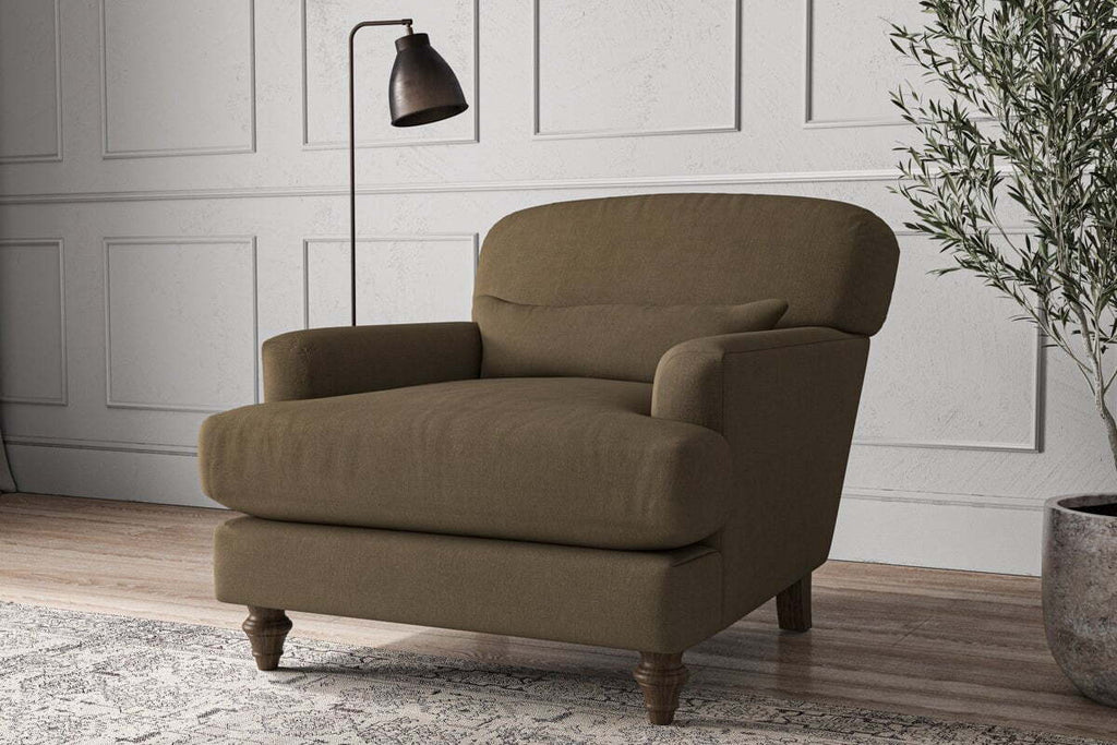 Deni Armchair - Brera Linen Chestnut