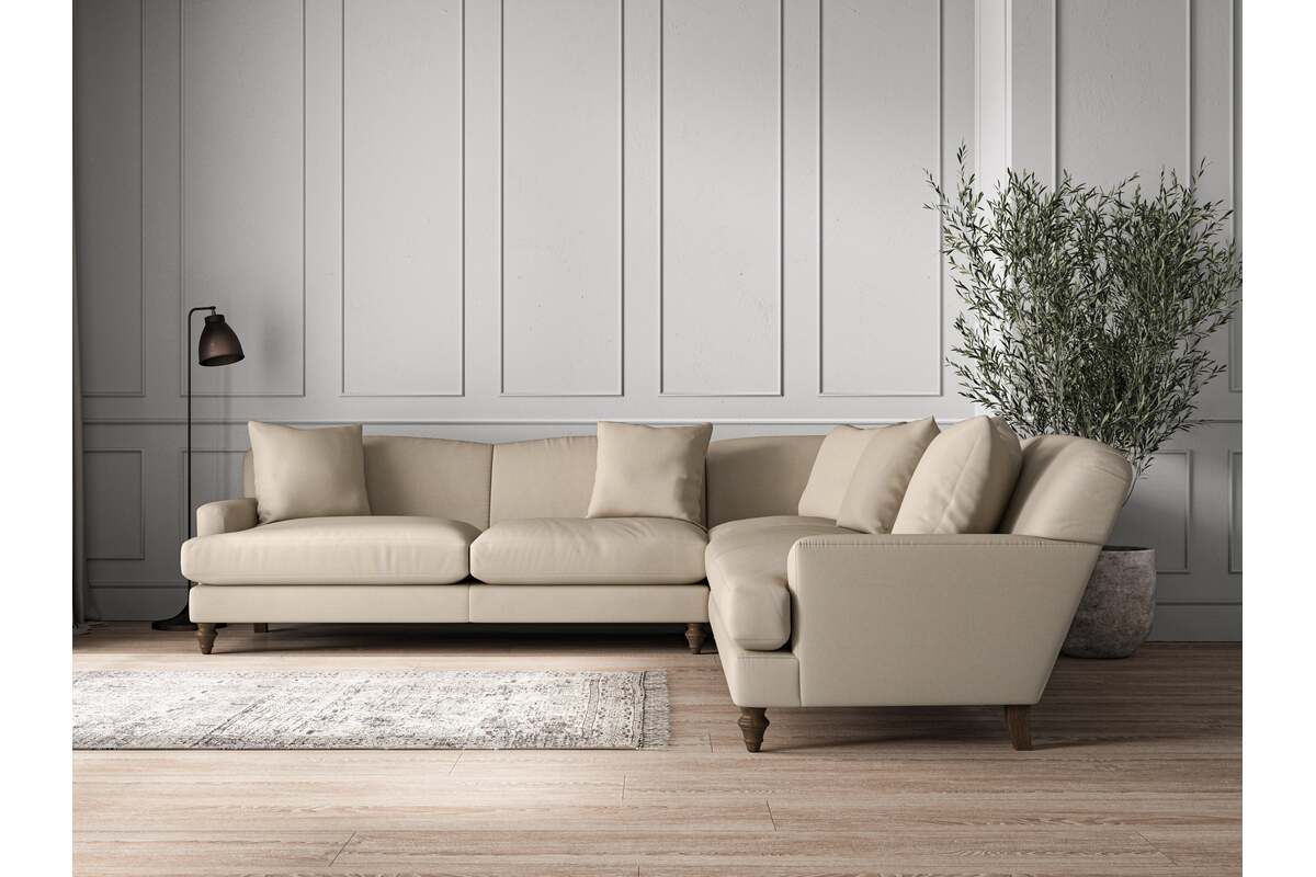Deni Grand Corner Sofa - Recycled Cotton Stone