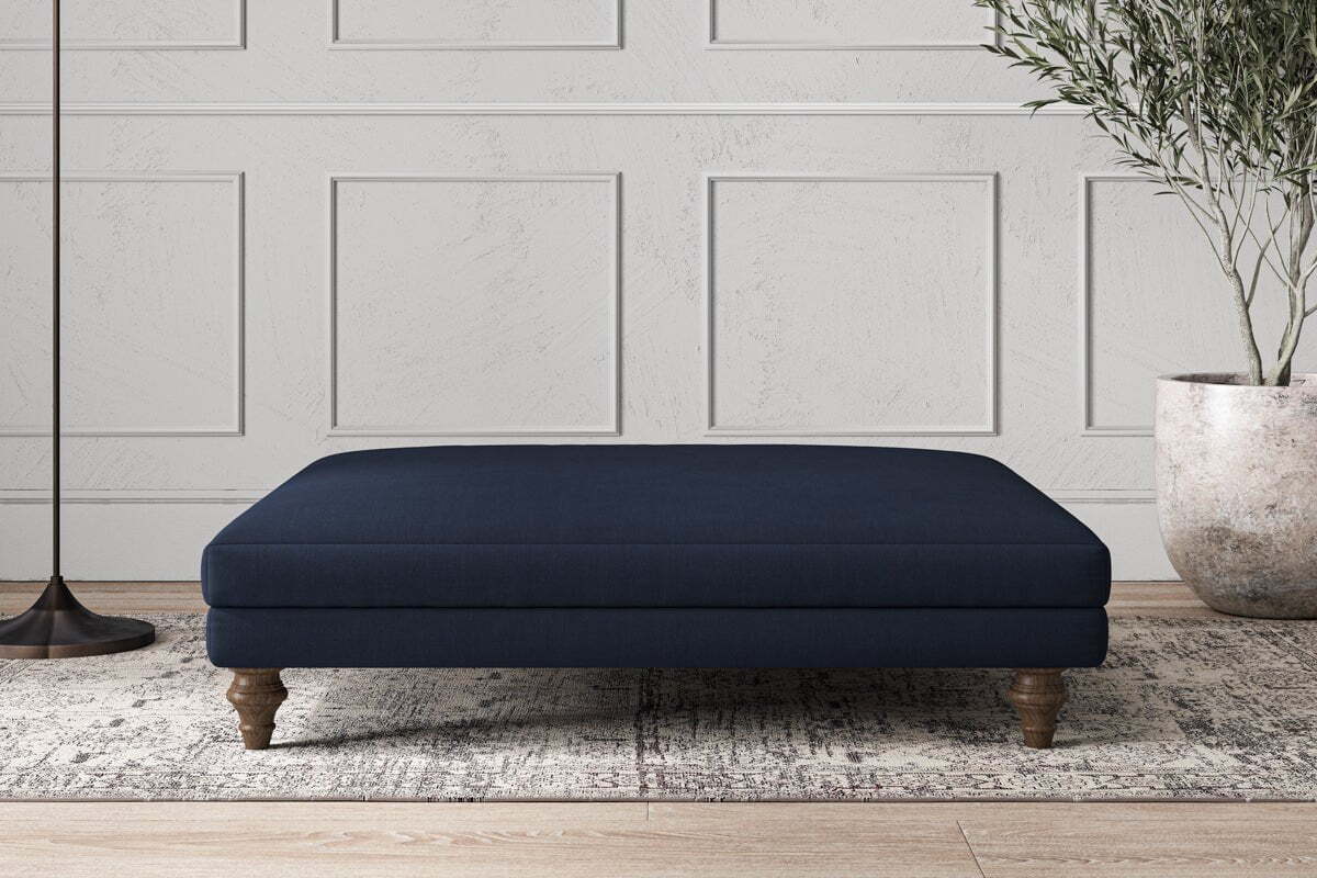 Deni Grand Footstool - Brera Linen Indigo