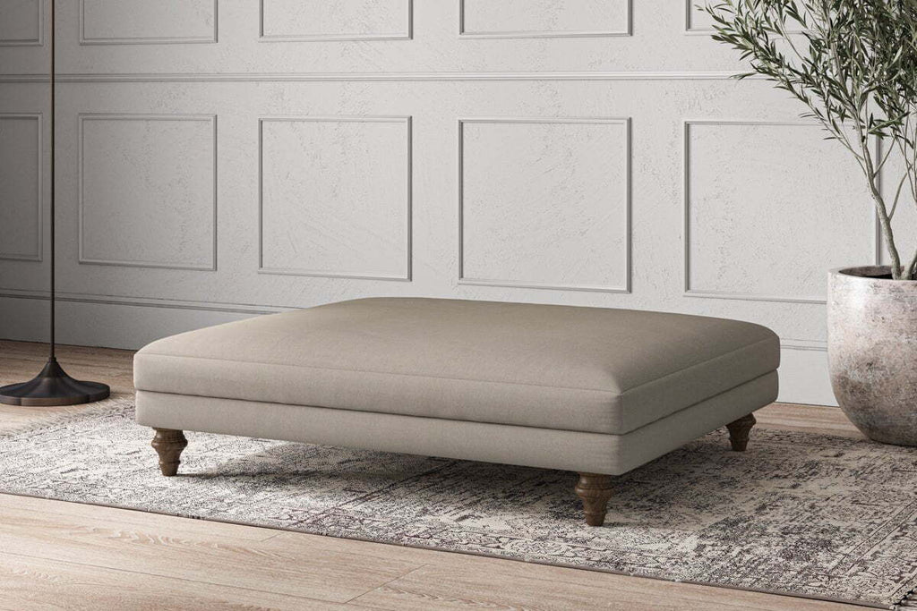 Deni Grand Footstool - Recycled Cotton Flax