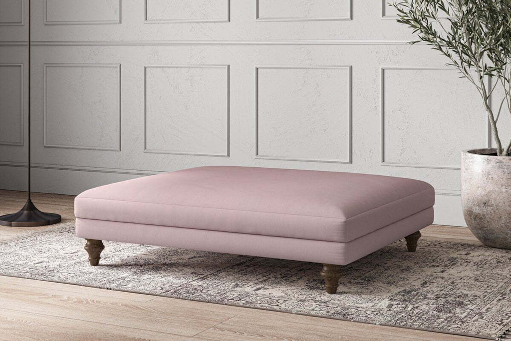 Deni Grand Footstool - Recycled Cotton Lavender