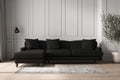 Deni Grand Left Hand Chaise Sofa - Brera Linen Charcoal